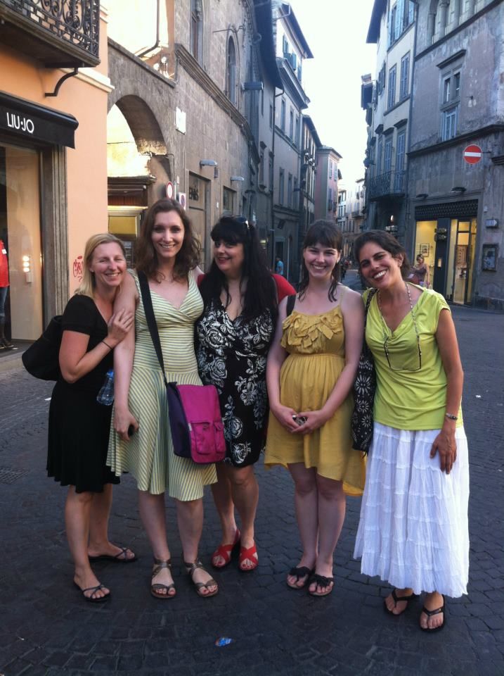 Janice Pantazelos with her singers who won roles t