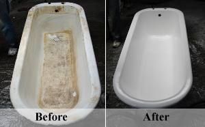 Another bathtub before and after.

Over 45 years o