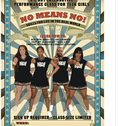 Poster for No Means No USA. A self-defense program