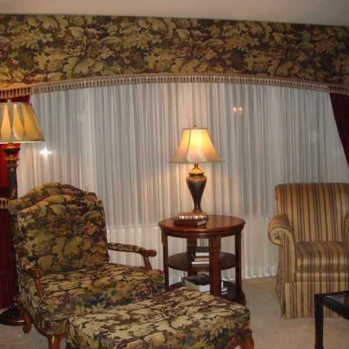 Living Room Redesign, Custom Window Treatments & F