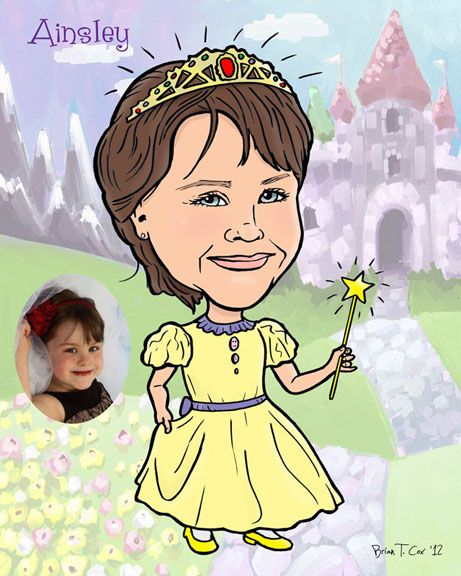 Caricature with digital colorization