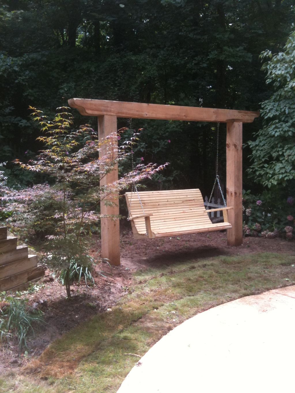 Custom Swing with 8"x8" Rough Sawed Post