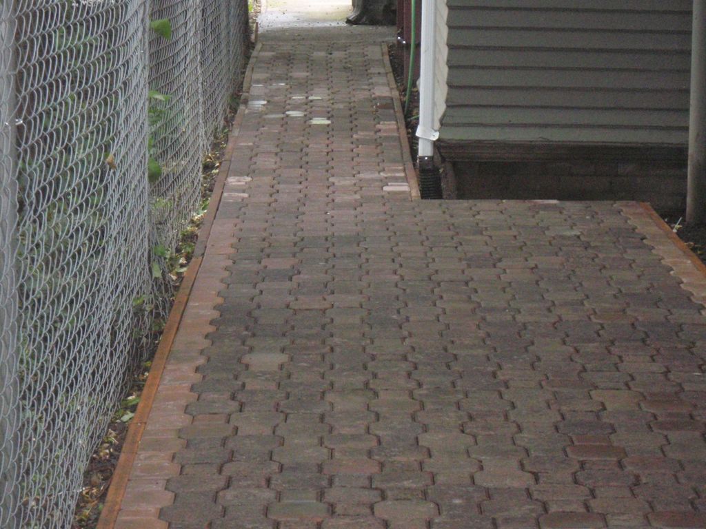 120 ft brick walkway i put in behind my own home