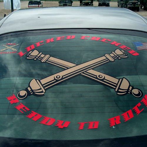 window decal for a Field Artillery soldier in the 