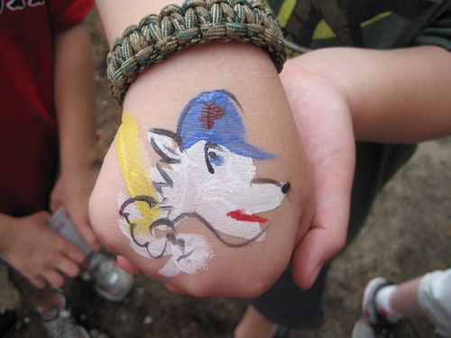 baseball theme face painting