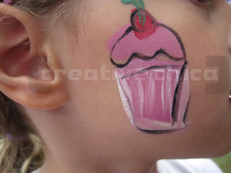 cupcake theme face painting