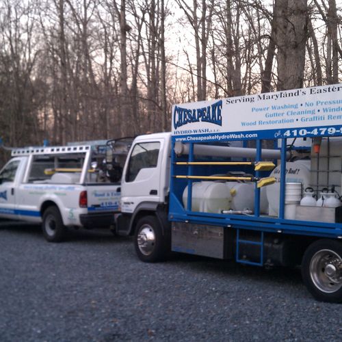 Our Roof and Exterior Cleaning Trucks.
