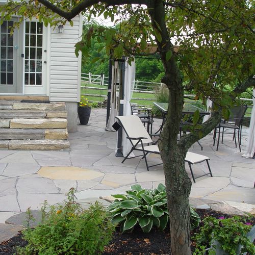 Flagstone Patio and Dry Stone Steps