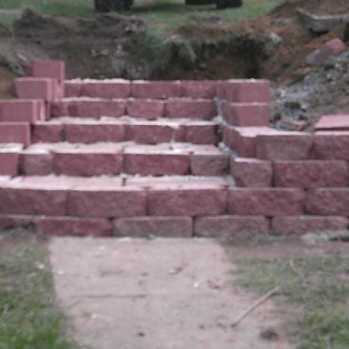 Retaining wall steps
