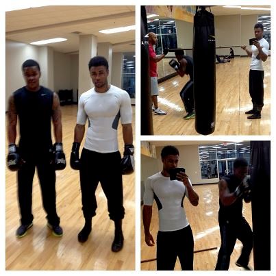 Boxing for JP's cardio during his personal trainin