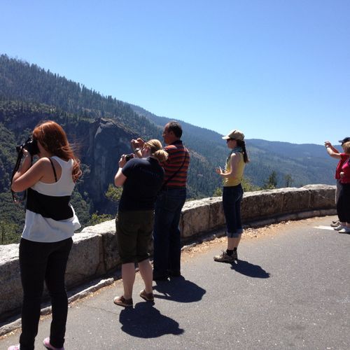 Taking photos in Yosemite