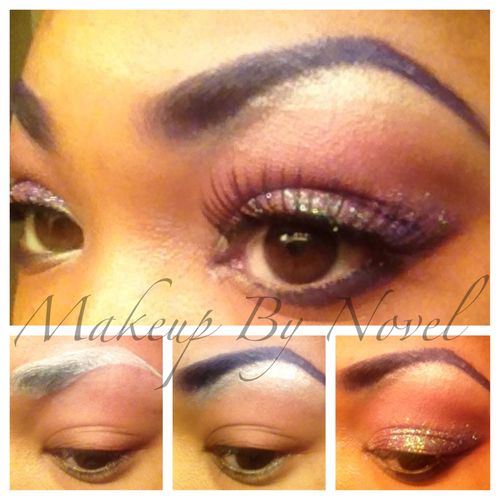 Simplistic yet exotic. Plum eyebrows with a glitte