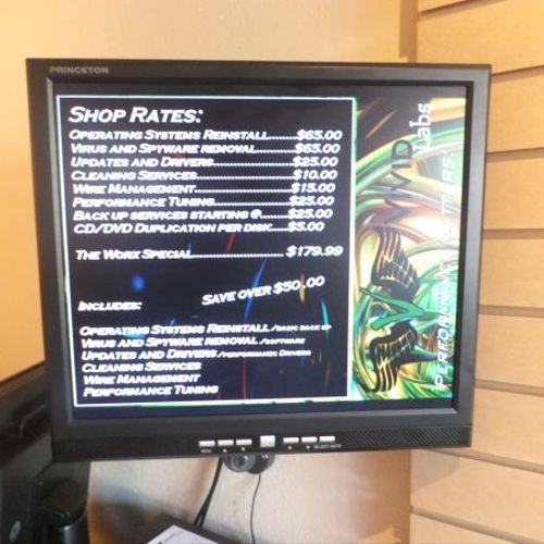 Customer Counter Display Pole With Service Rates