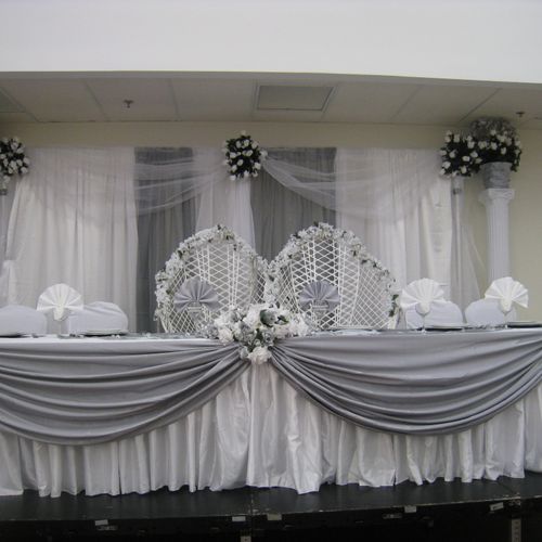 High table with back drop by N4weddings