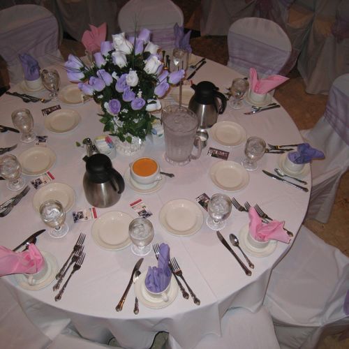 table setting at reception