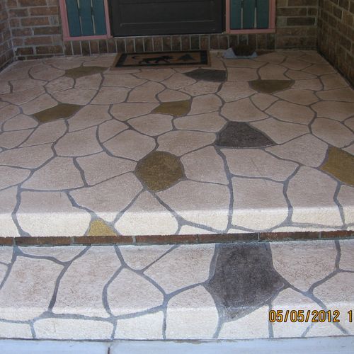 Flagstone overlay on front porch