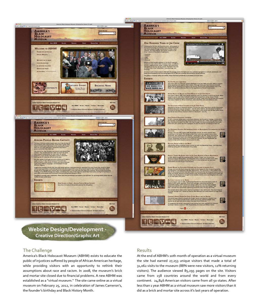 Virtual Museum Website
America's Black Holocaust M