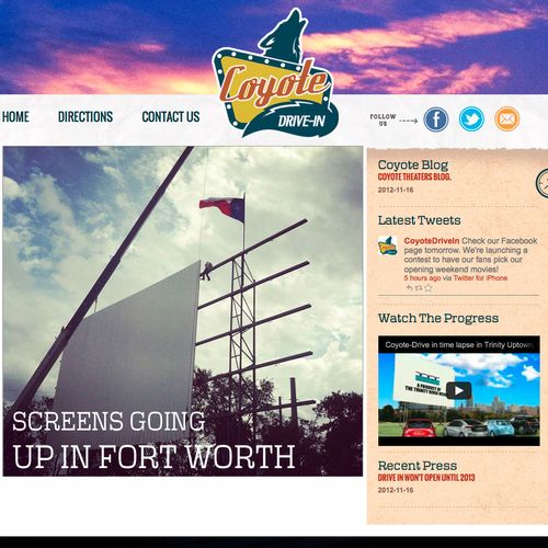 Custom Joomla CMS for a Fort Worth drive in movie 