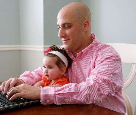 Daddy and Daughter getting started on some work (S