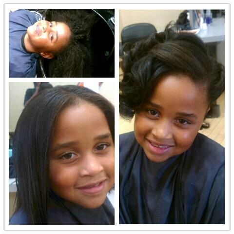 child styled after receiving keratin.. mom desired