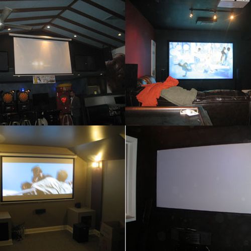 Ceiling projectors and full size screens Home Thea