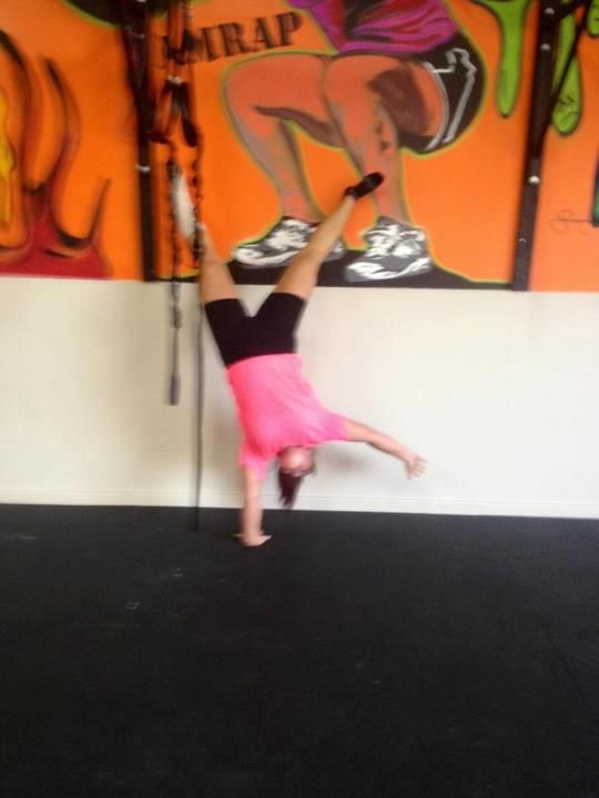 Karen's first one arm handstand at CrossFit FerVor