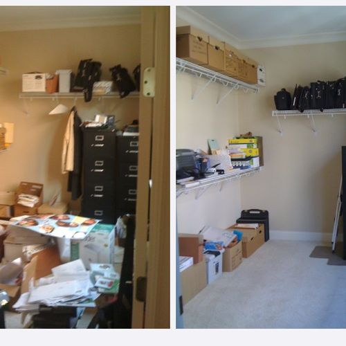 Home Office Closet Sort-Purge-Organize
