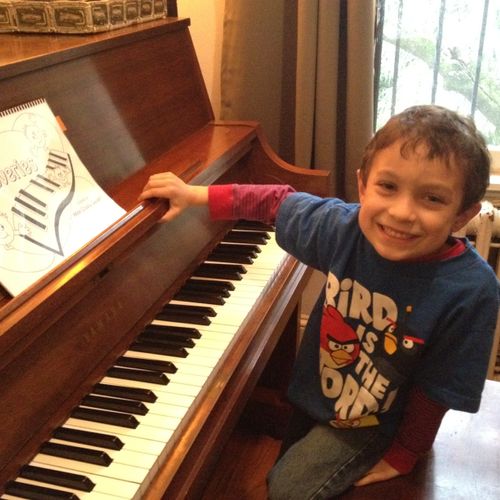 Sajan finishes his first piano book!