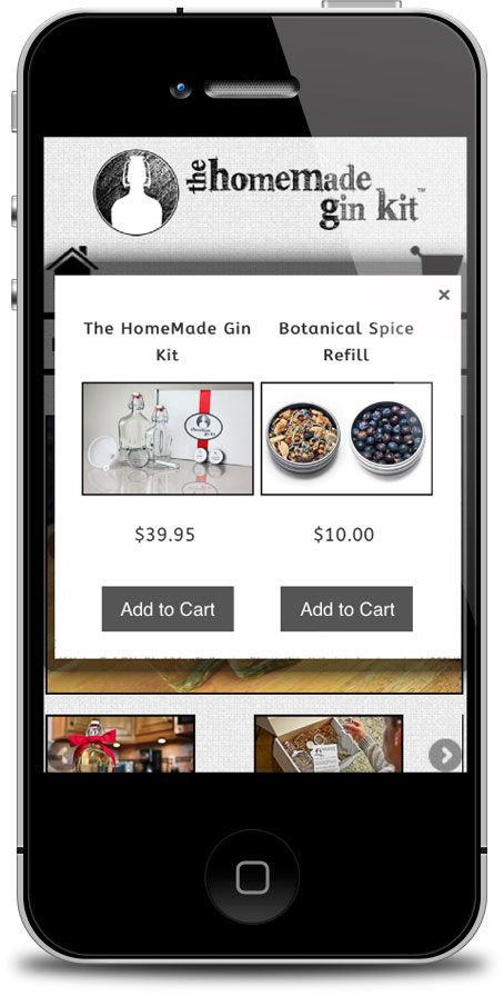 Phone version of products page on this responsive 