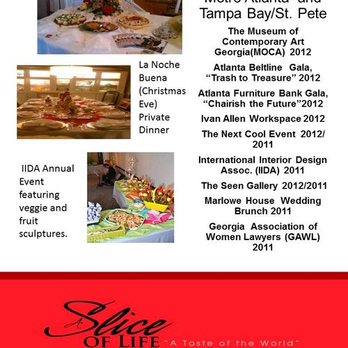 A Slice of Life catering brochure - page 1