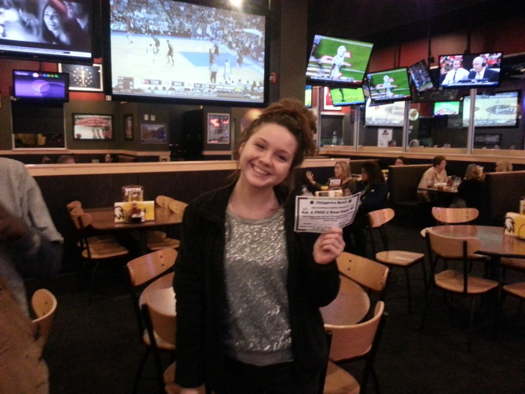 Jamie winning her bowling party as a second prize 