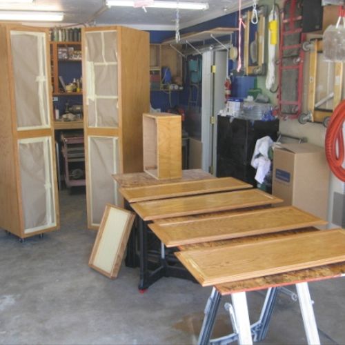 Finishing of custom built cabinets