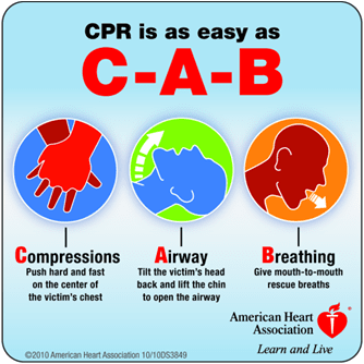 Here is a simple guide to use when performing CPR.