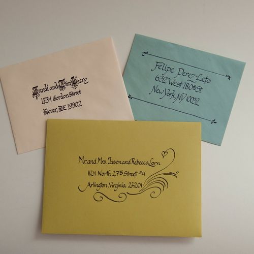 A variety of envelope styles