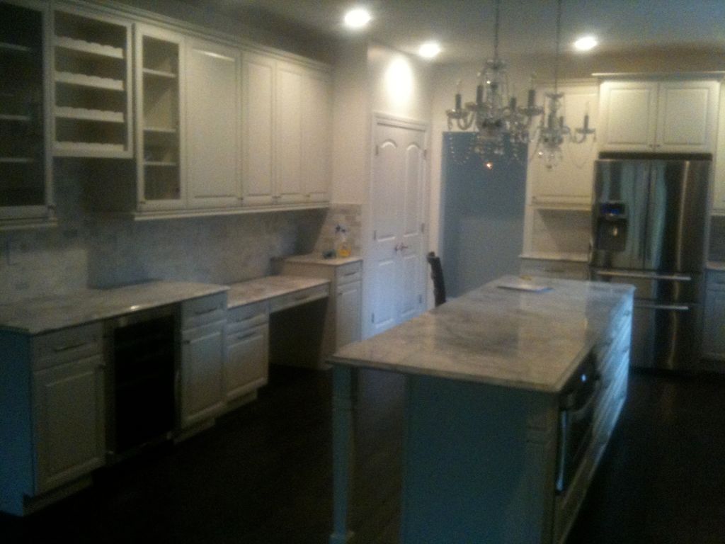Other side of marble top kitchen, notice the lower