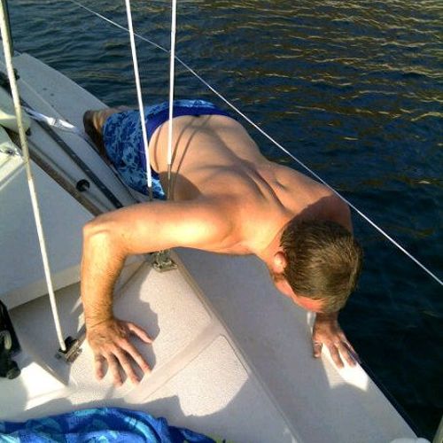 getting workouts in everywhere even on a boat.