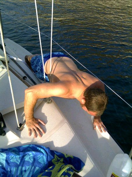 getting workouts in everywhere even on a boat.