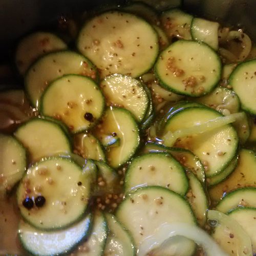 Homemade zucchini pickles