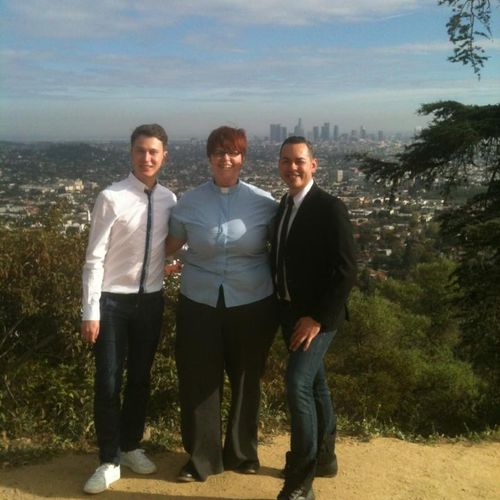 A simple wedding ceremony at Griffith Park Observa