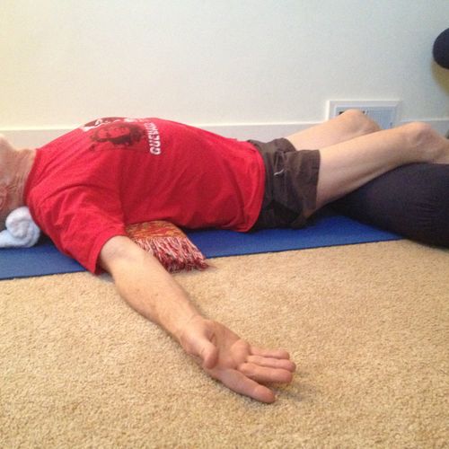 Restorative Yoga gently opens the body, increasing
