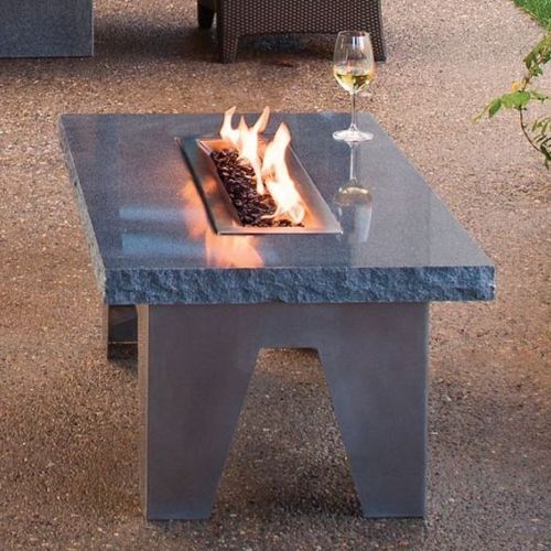 "Fire table" Solid polished granite...