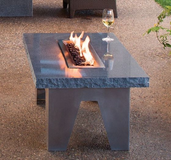 "Fire table" Solid polished granite...