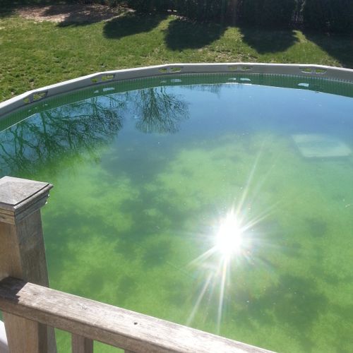 Small above ground pool. Before
