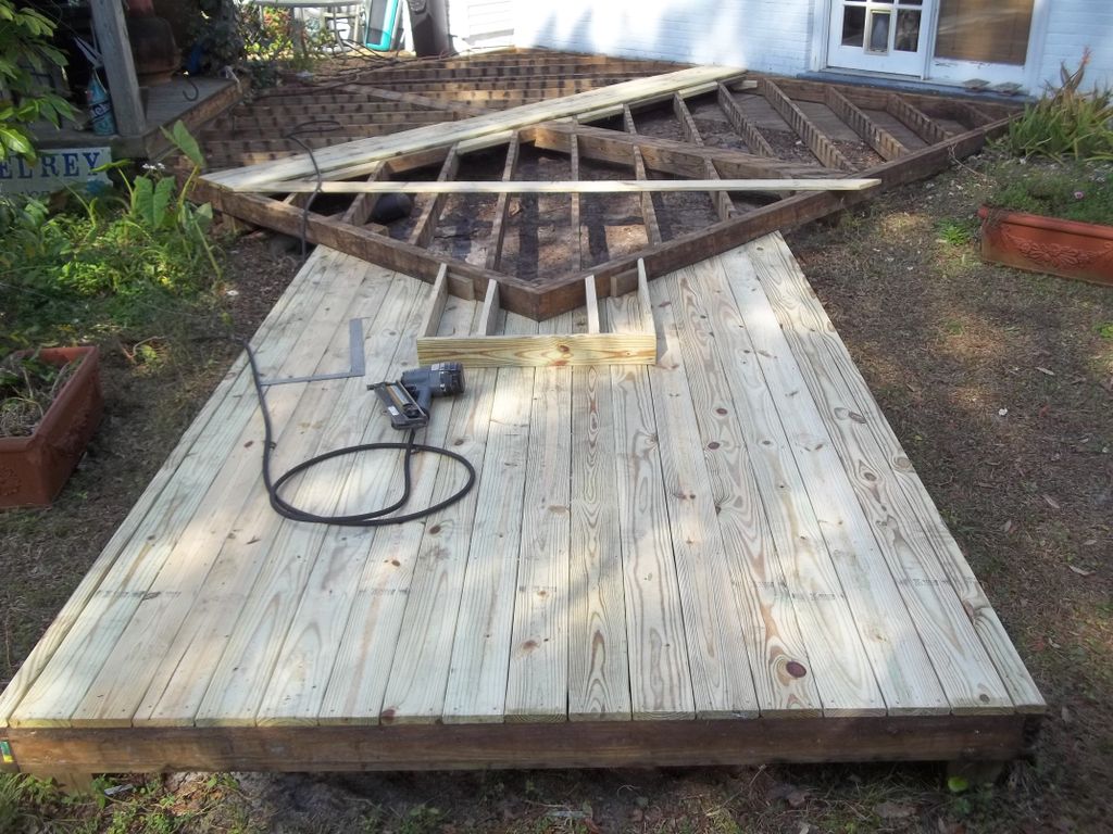 Tearing out the old deck at Texas ST