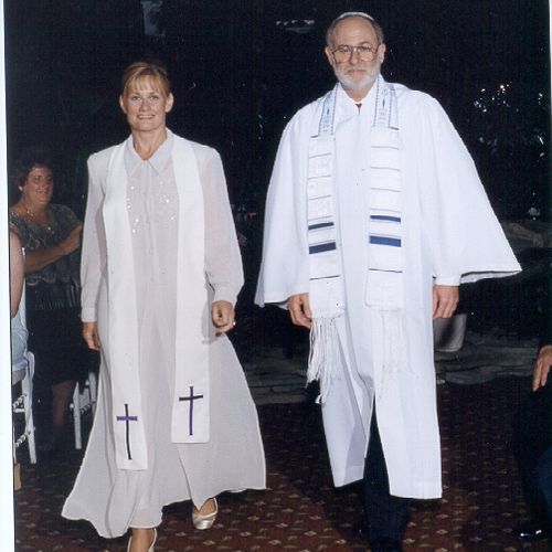 my first officiating, with a rabbi in 2001