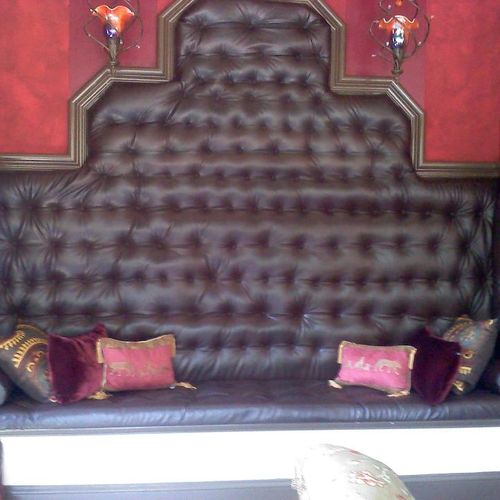Leather Tuffed Wall and bench