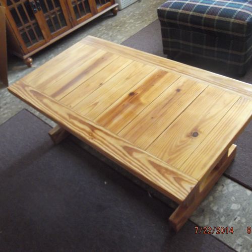 reconditioned country coffee table bought at a yar