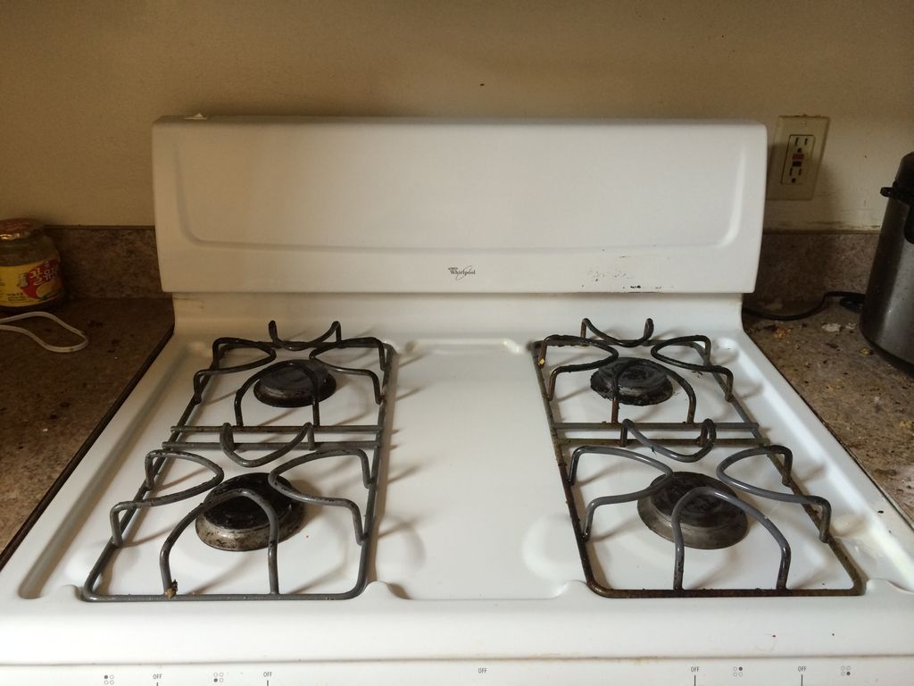 After stove top cleaning.