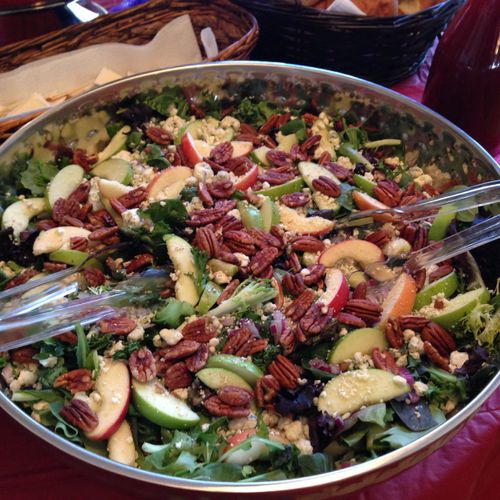 Our Spring Mix Salad with fresh Apples, Pecans, Pe