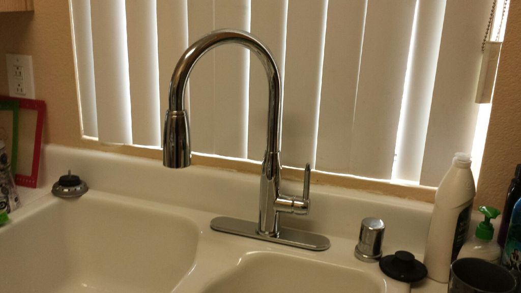 Installed new, updated kitchen faucet
